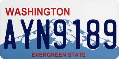 WA license plate AYN9189