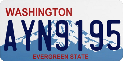 WA license plate AYN9195