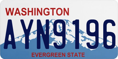 WA license plate AYN9196