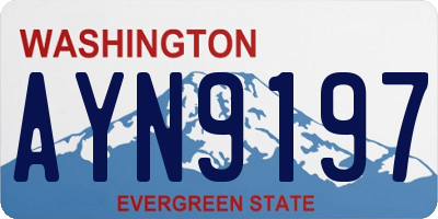 WA license plate AYN9197