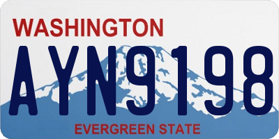 WA license plate AYN9198
