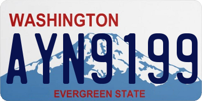 WA license plate AYN9199