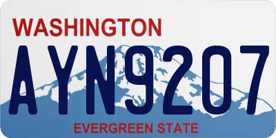 WA license plate AYN9207