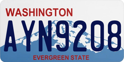 WA license plate AYN9208