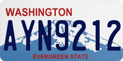 WA license plate AYN9212
