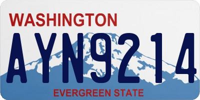 WA license plate AYN9214