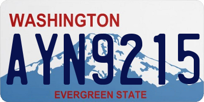 WA license plate AYN9215