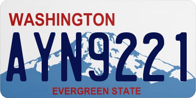 WA license plate AYN9221