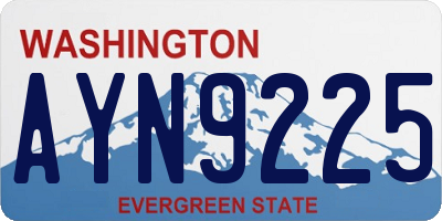 WA license plate AYN9225