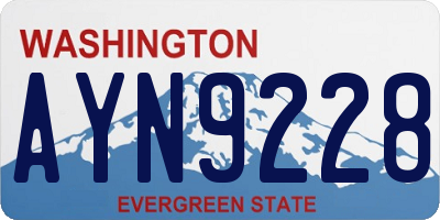 WA license plate AYN9228