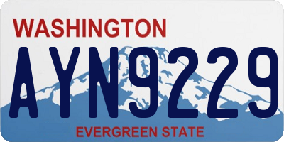 WA license plate AYN9229