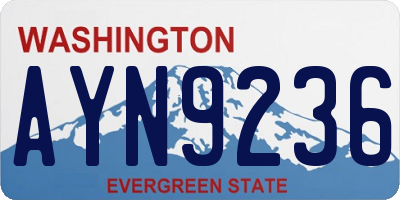 WA license plate AYN9236