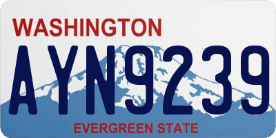 WA license plate AYN9239