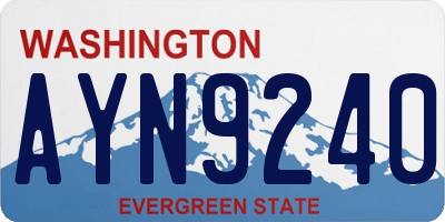 WA license plate AYN9240