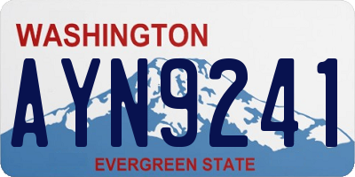 WA license plate AYN9241