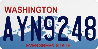 WA license plate AYN9248