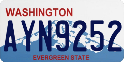 WA license plate AYN9252