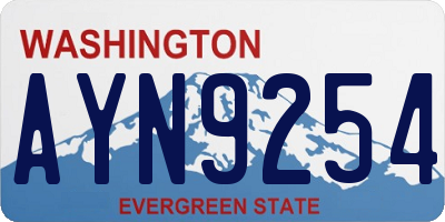 WA license plate AYN9254