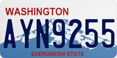WA license plate AYN9255