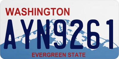 WA license plate AYN9261
