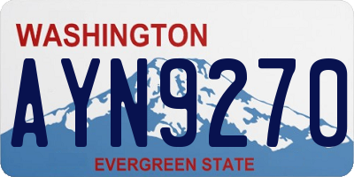 WA license plate AYN9270