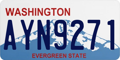 WA license plate AYN9271