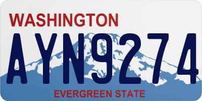 WA license plate AYN9274