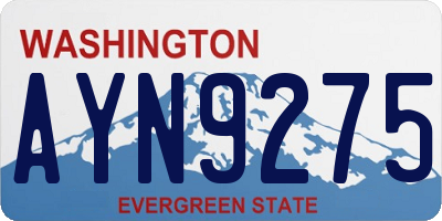 WA license plate AYN9275