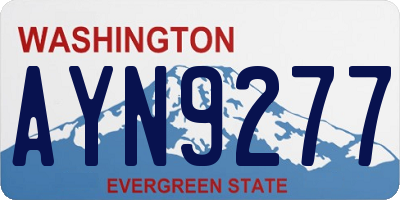 WA license plate AYN9277