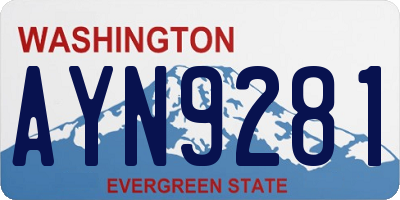 WA license plate AYN9281
