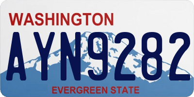 WA license plate AYN9282