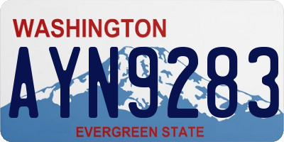WA license plate AYN9283