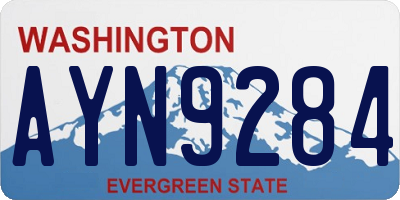 WA license plate AYN9284