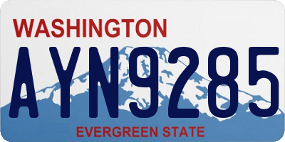 WA license plate AYN9285