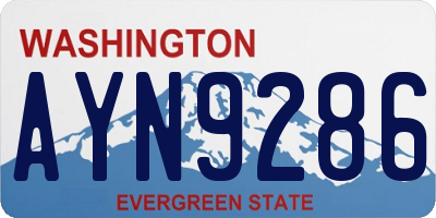 WA license plate AYN9286