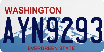 WA license plate AYN9293