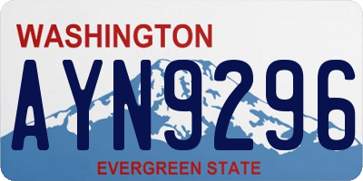 WA license plate AYN9296