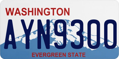 WA license plate AYN9300