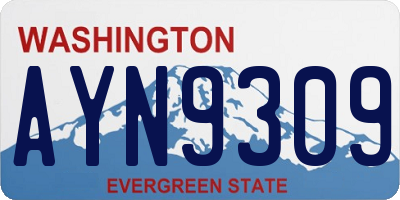WA license plate AYN9309