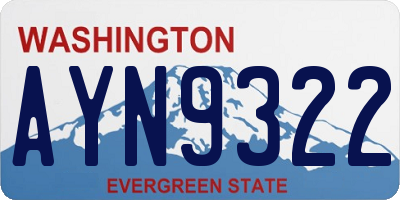 WA license plate AYN9322