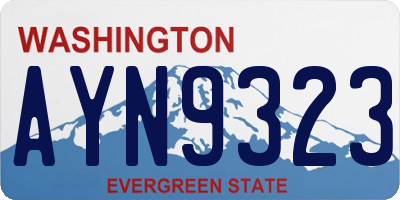 WA license plate AYN9323