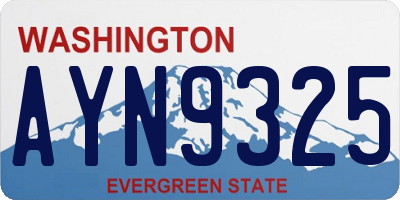 WA license plate AYN9325