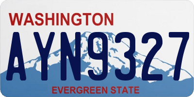 WA license plate AYN9327