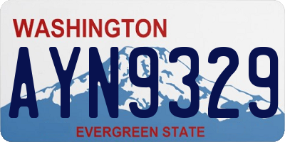 WA license plate AYN9329