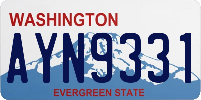 WA license plate AYN9331