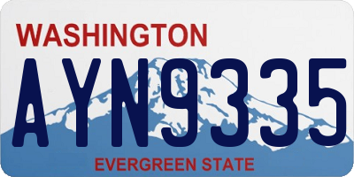 WA license plate AYN9335