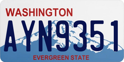 WA license plate AYN9351