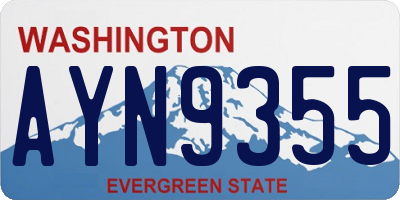 WA license plate AYN9355