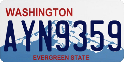 WA license plate AYN9359