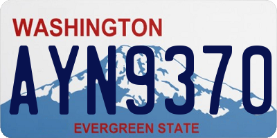 WA license plate AYN9370
